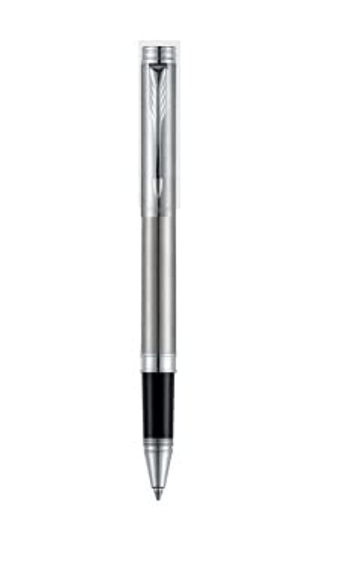 Parker Folio Stainless Steel with Steel Trim Roller Ball Pen - Bbag | India’s Best Online Stationery Store