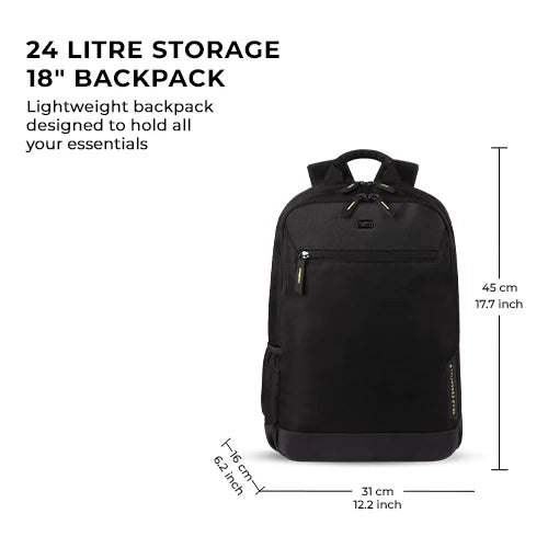 Gear 24L Laptop Backpack | 18 Inch Water Resistant Office & College Bag Bbag | India’s Best Online Stationery Store