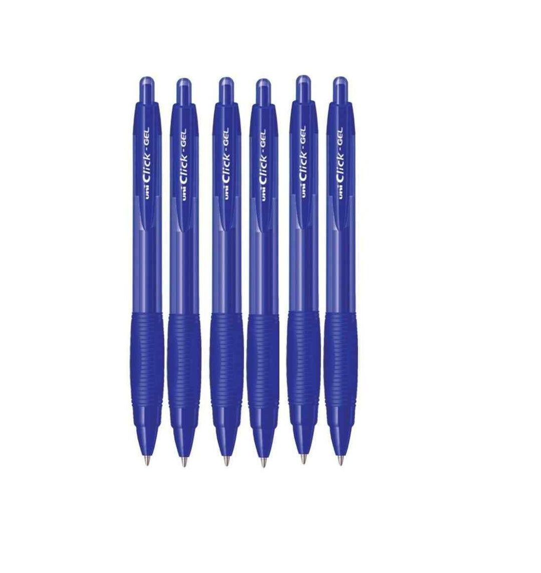 Uniball Click Gel Pen pack of 6 blue colour pen