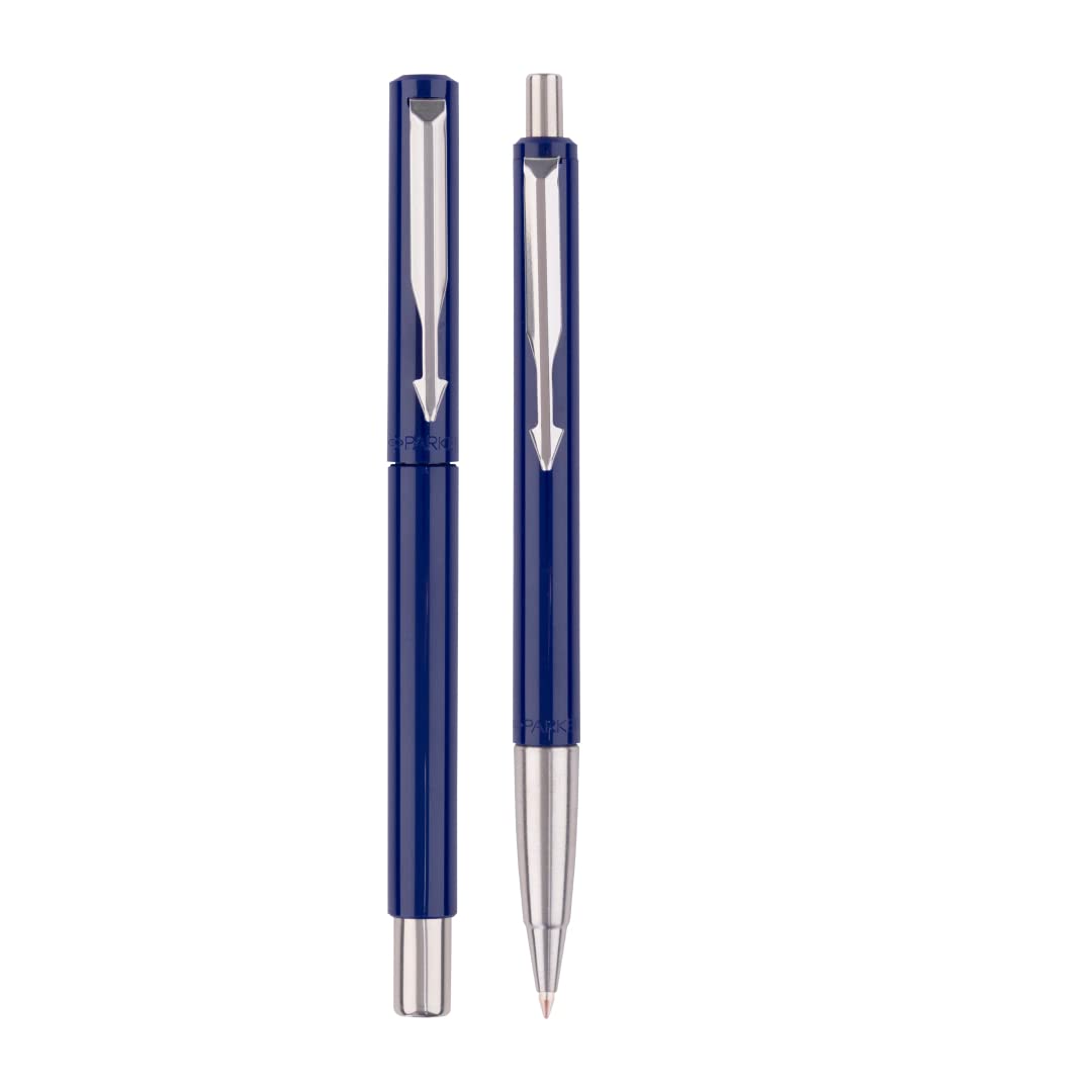 Parker Vector Standard With Stainless Steel Trim Ball Pen + Roller Ball Pen - Bbag | India’s Best Online Stationery Store
