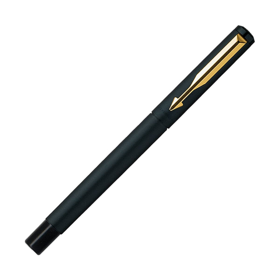 Parker Vector Matte Black With Gold Trim Roller Ball Pen - Bbag | India’s Best Online Stationery Store
