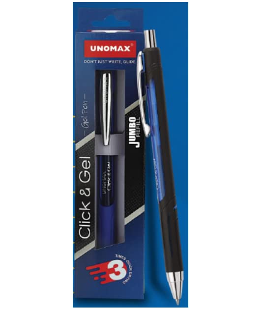 Unomax Click & Gel Pen for 3 times faster writing.