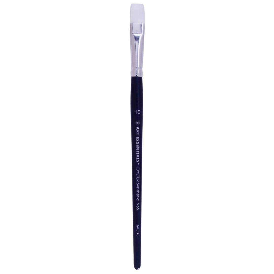 Art Essentials Oyster White Synthetic Hair Brush for Mixed Media, Series 965 - Bright - Short Handle - Size: 10