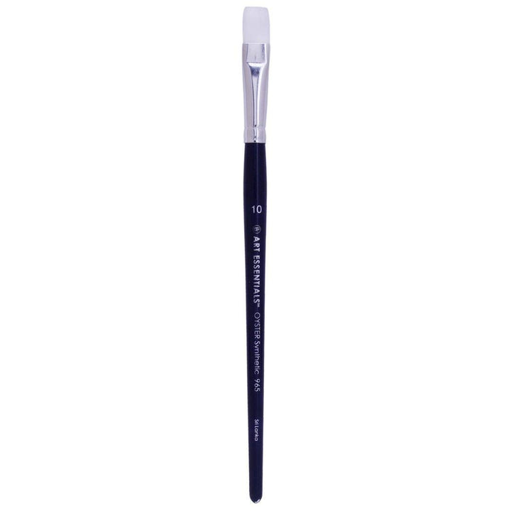 Art Essentials Oyster White Synthetic Hair Brush for Mixed Media, Series 965 - Bright - Short Handle - Size: 10