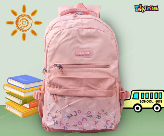 Toyshine Alphabets High School College Backpack Pink Bbag | India’s Best Online Stationery Store