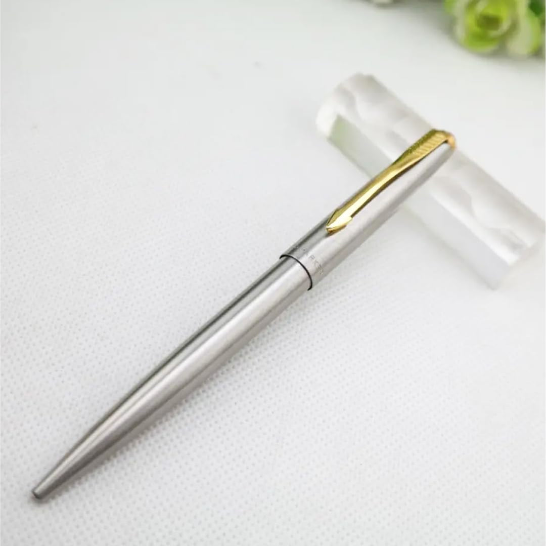 Parker Galaxy Stainless Steel With Gold Trim Roller Ball Pen