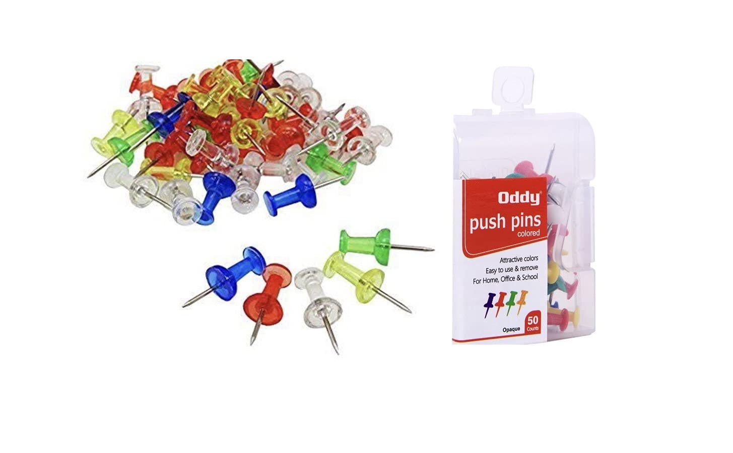 Oddy Transparent Push Pins - Bbag | India’s Best Online Stationery Store