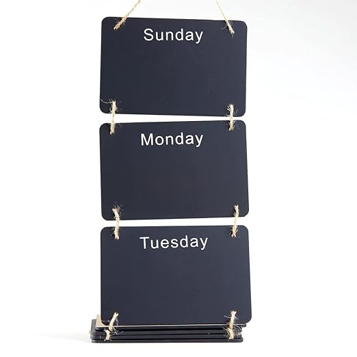 Hanging Wooden Weekly Planner Chalkboard