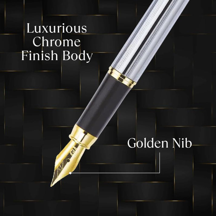 Pierre Cardin Kriss White & Gold Fountain Pen – Premium Elegance