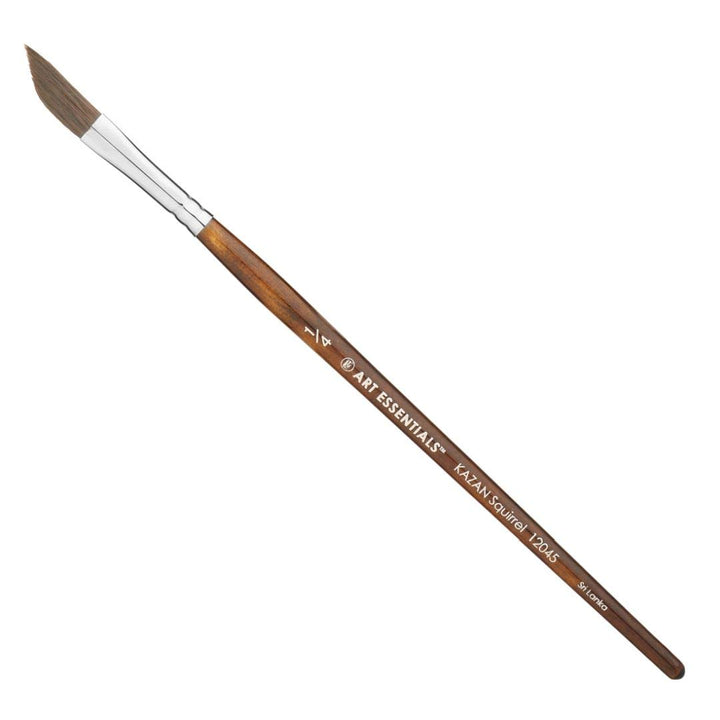Art Essentials Kazan Synthetic Squirrel Hair Brush for Watercolour, Gouache and Ink - Series 12045 - Dagger - Short Handle - Size: 1/4 inch