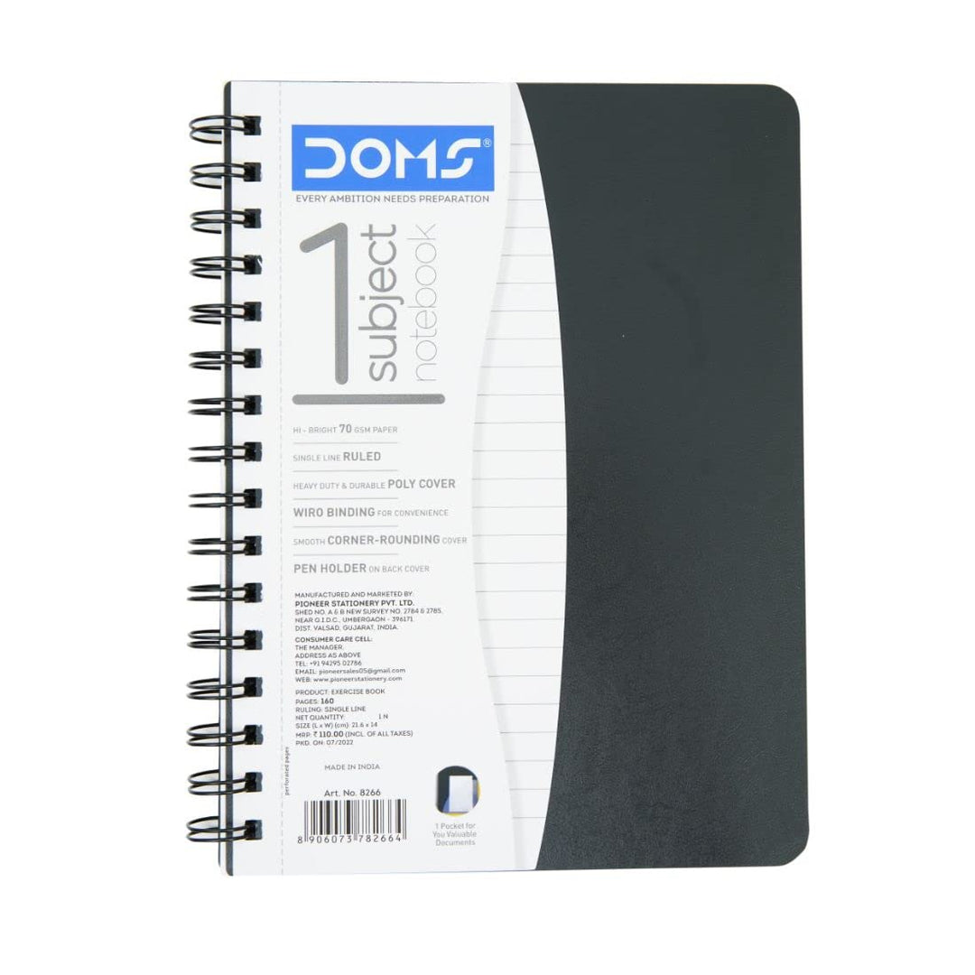Doms 1 Subject Spiral Bound Notebook - Bbag | India’s Best Online Stationery Store