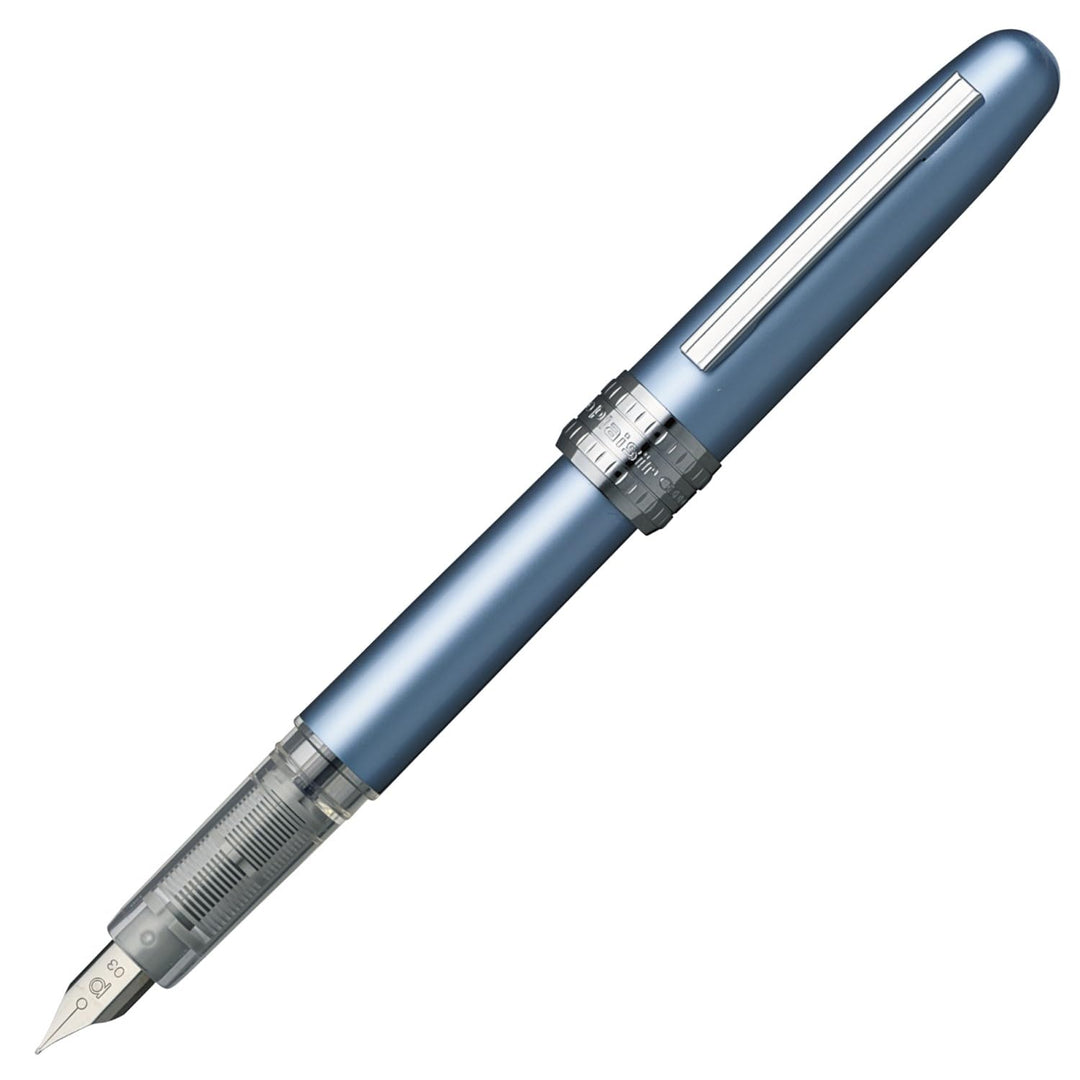 Platinum Plaisir Fountain Pen (F) Frosty Blue