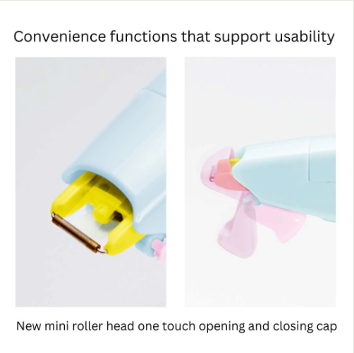Plus Japan Correction Tape PT with Convenience Functions that Support Usability with New mini Roller Head one touch opening and Closing cap.