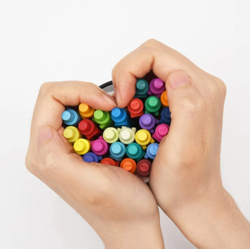 Heart shape made from Kacogreen Alpha Gel Pen multi colour 