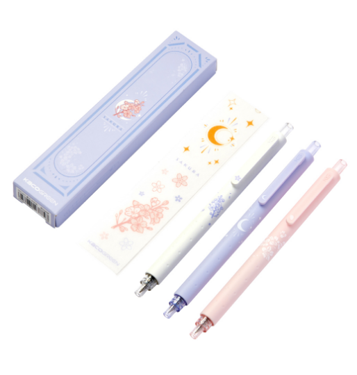 A pack of Moon Light and Sakura variant Kacogreen Rocket Gel Pen