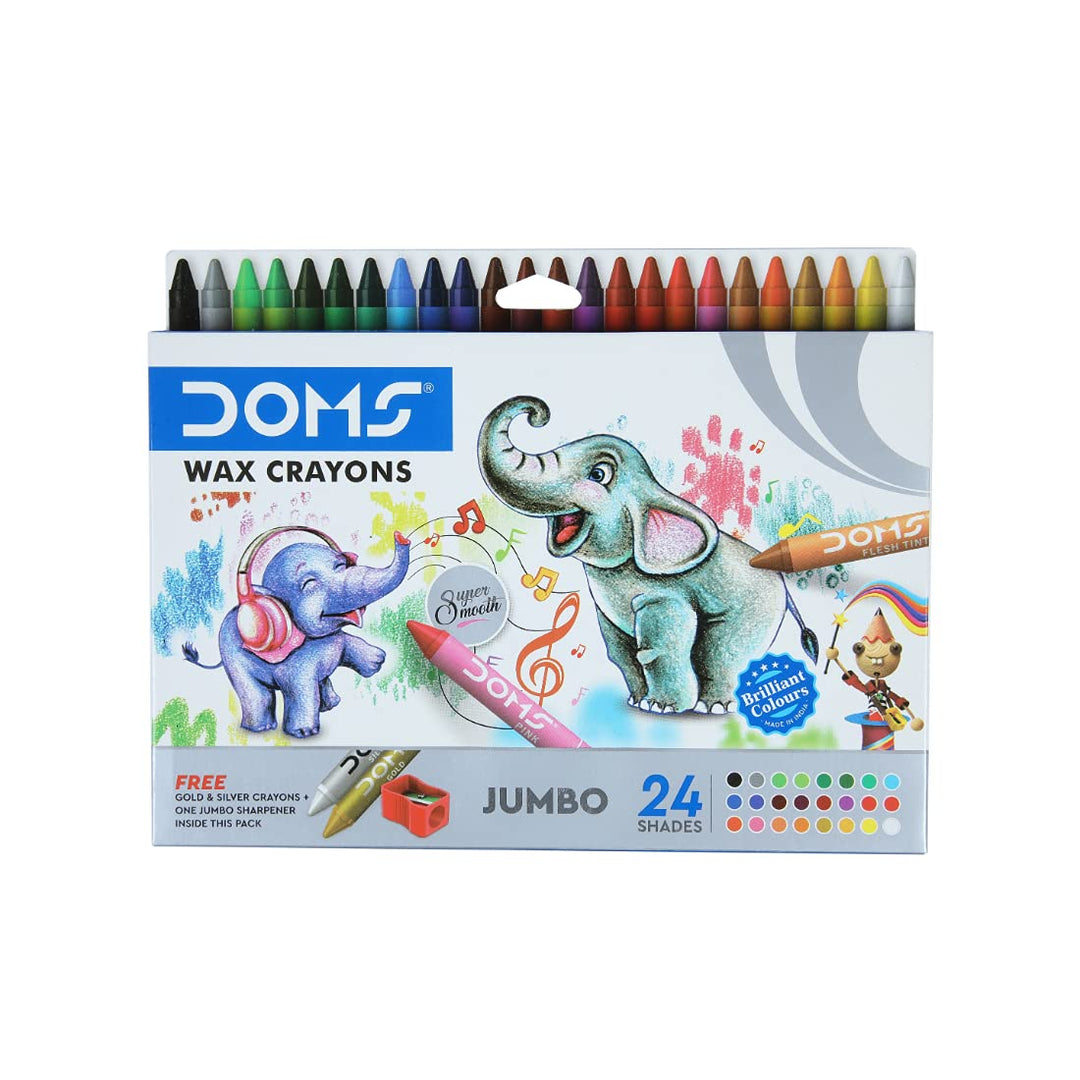 DOMS Jumbo Wax Crayons - Bbag | India’s Best Online Stationery Store