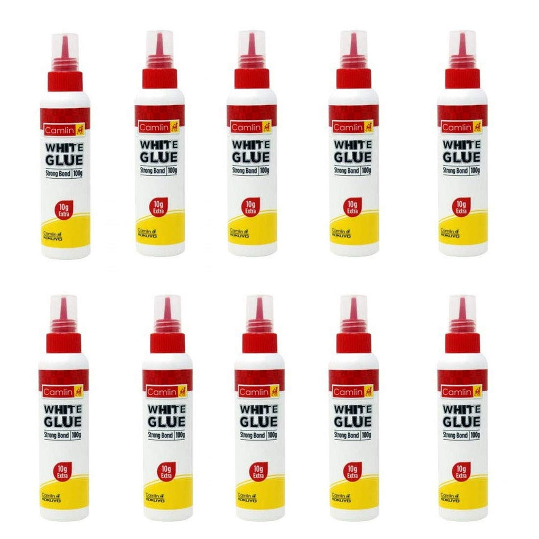 10 Bottle 100g of Camlin White Glue Squeeze Bottle