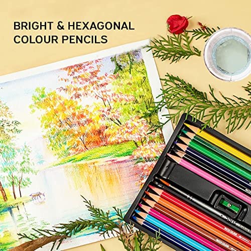 DOMS Water Colour Pencils With Bright and Hexagonal colour Pencils.