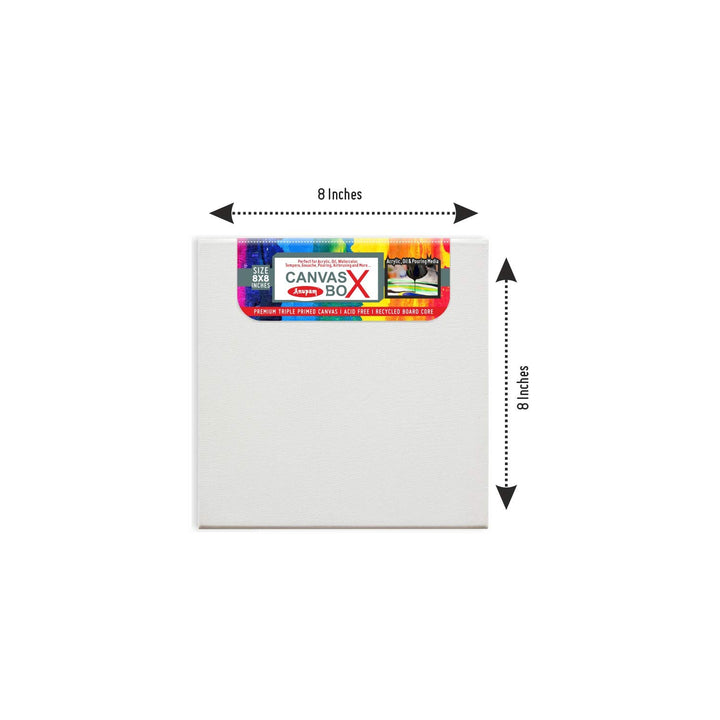 ANUPAM Pre Stretched Canvas Box for Painting 8x8 inches