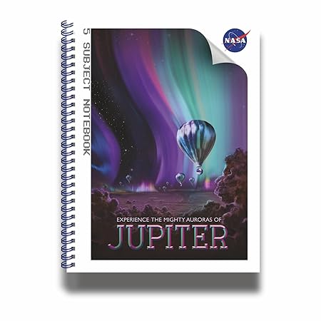Anupam NASA 5 Subject Spiral Notebook – 22 x 29 cm, 70 GSM Ruled Paper, 200 Pages