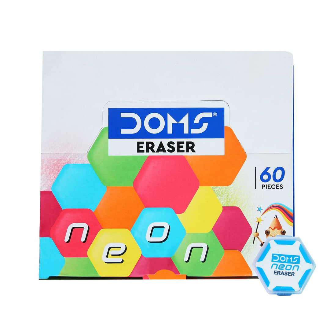 DOMS Neon Hex Dust Free Eraser - Bbag | India’s Best Online Stationery Store