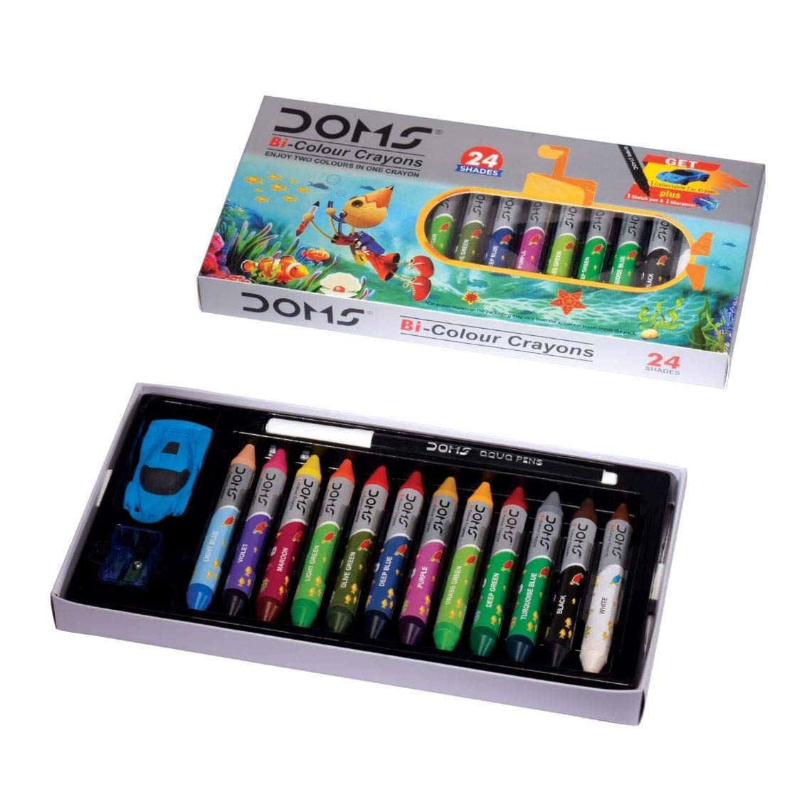 DOMS Bi-Colour Wax Crayons - Bbag | India’s Best Online Stationery Store
