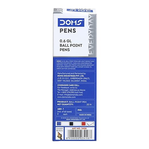 DOMS DF 0.6 GL Ball Point Pens Bbag | India’s Best Online Stationery Store