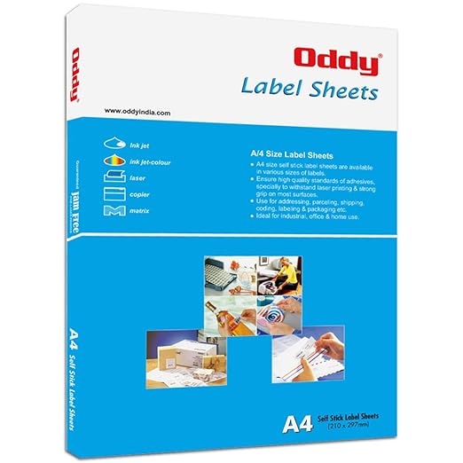 Oddy Self Stick Label Sheets - Bbag | India’s Best Online Stationery Store