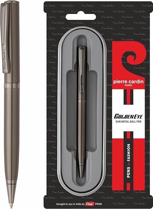 Pierre Cardin Golden Eye Gun Metal Ball Pen - Smooth Writing