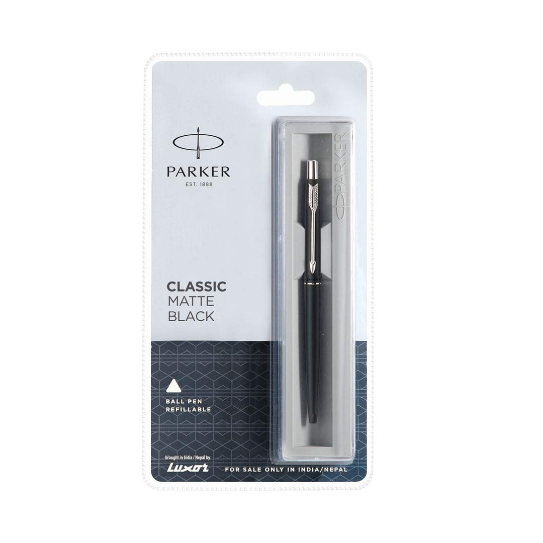 Parker Classic Matte Black With Crome Trim Ball Pen - Bbag | India’s Best Online Stationery Store