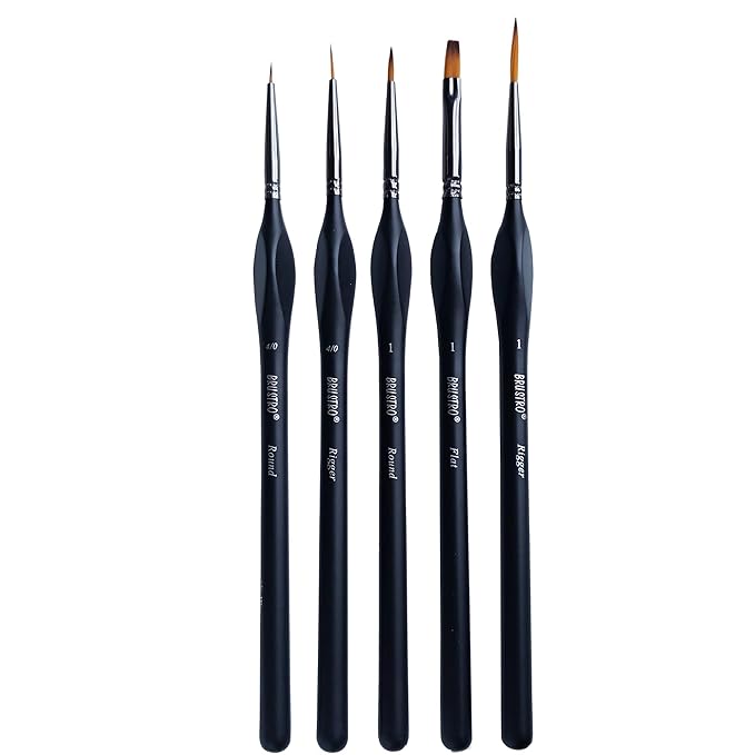 BRUSTRO Artists’ Miniature Precision Brushes - Set of 5 Bbag | India’s Best Online Stationery Store