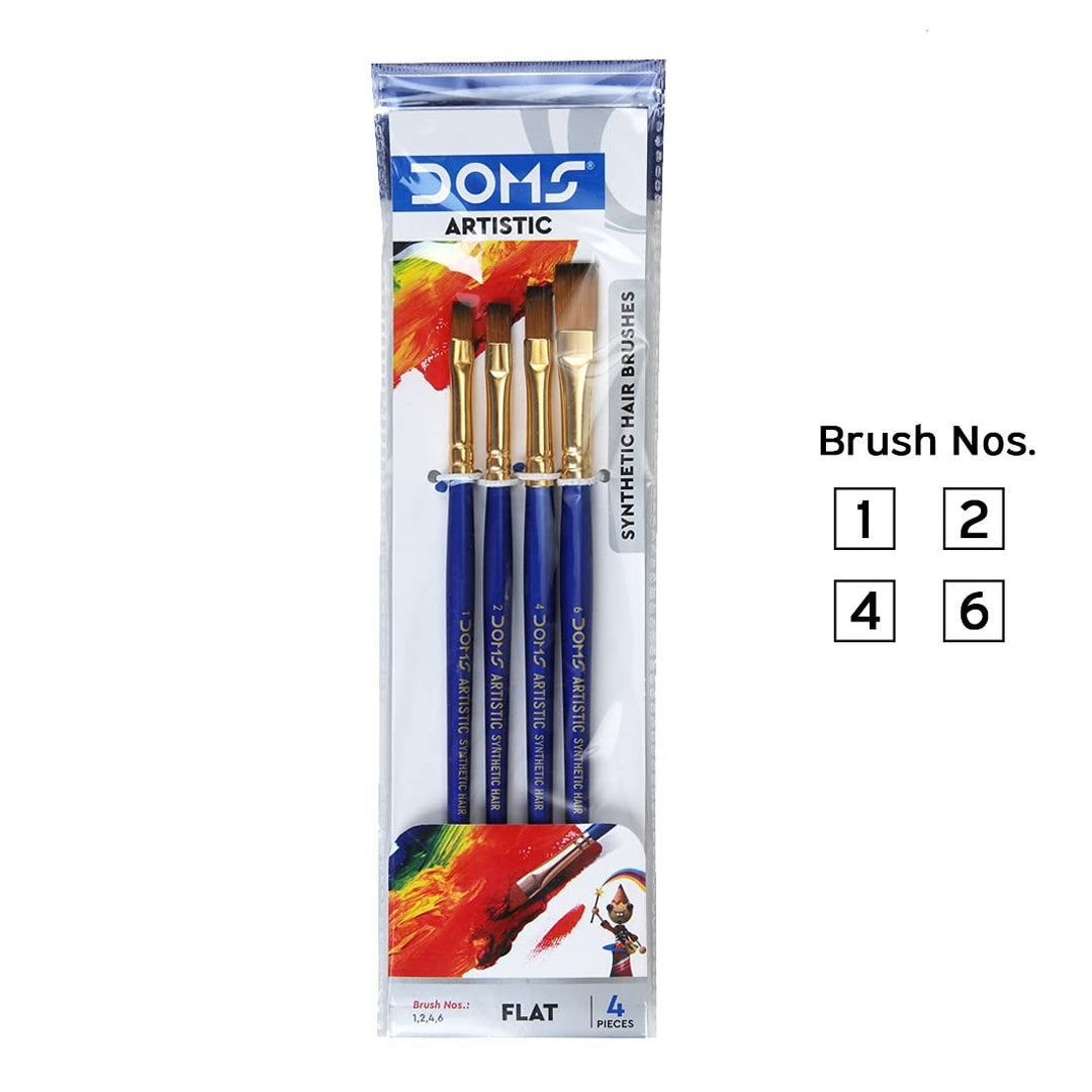 DOMS Artistic Synthetic Hair Brush Flat - Bbag | India’s Best Online Stationery Store