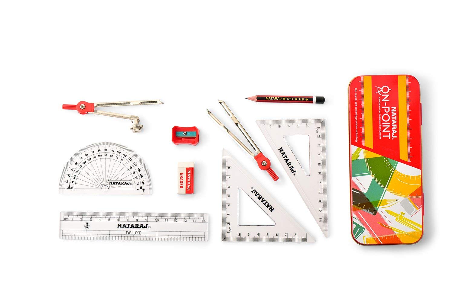 Nataraj On-Point Geometry Box - Precision Tools for Math and Drawing ...