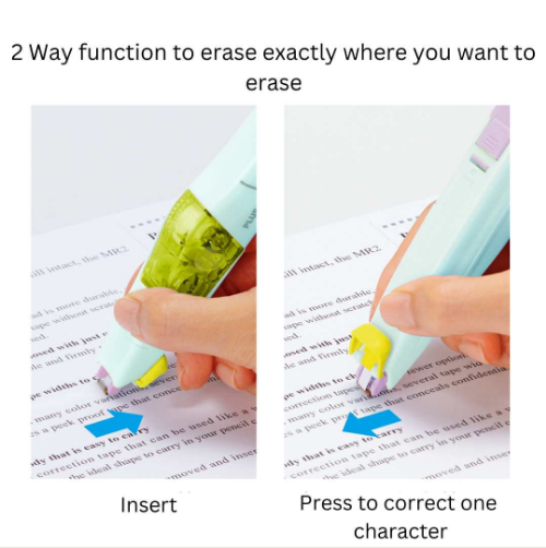 2 Way function to erase exactly where you want to erase in Plus Japan Correction Tape PT