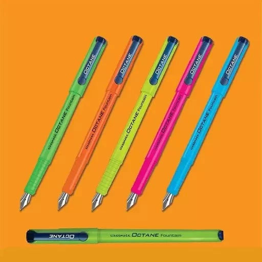 Green, Orange, Yellow, Pink and Sky Blue Classmate Octane Fountain Pen