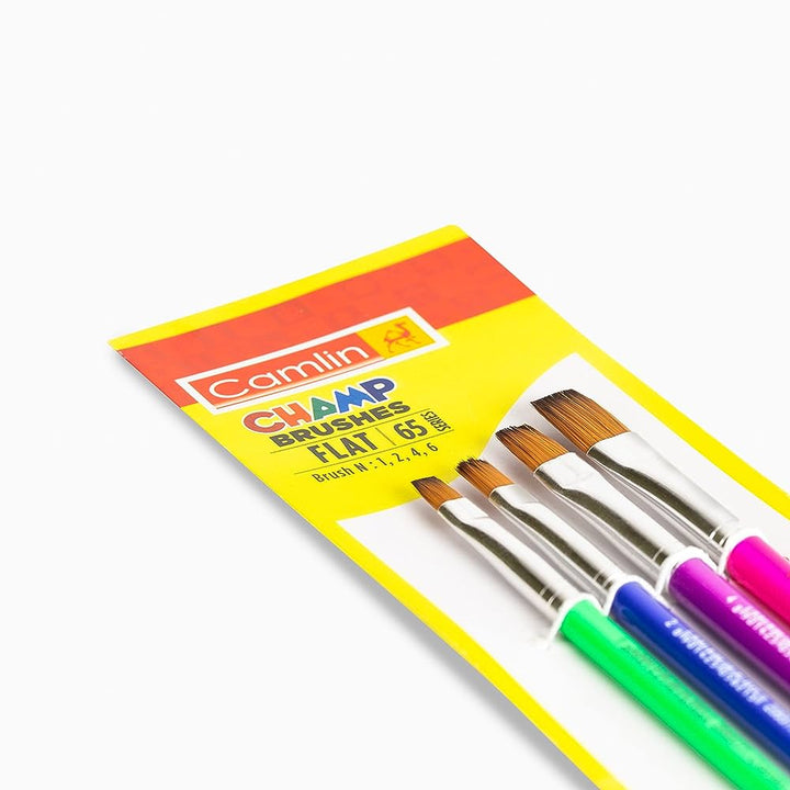 A pack of Pcs of Flat Camlin Champ Brushes