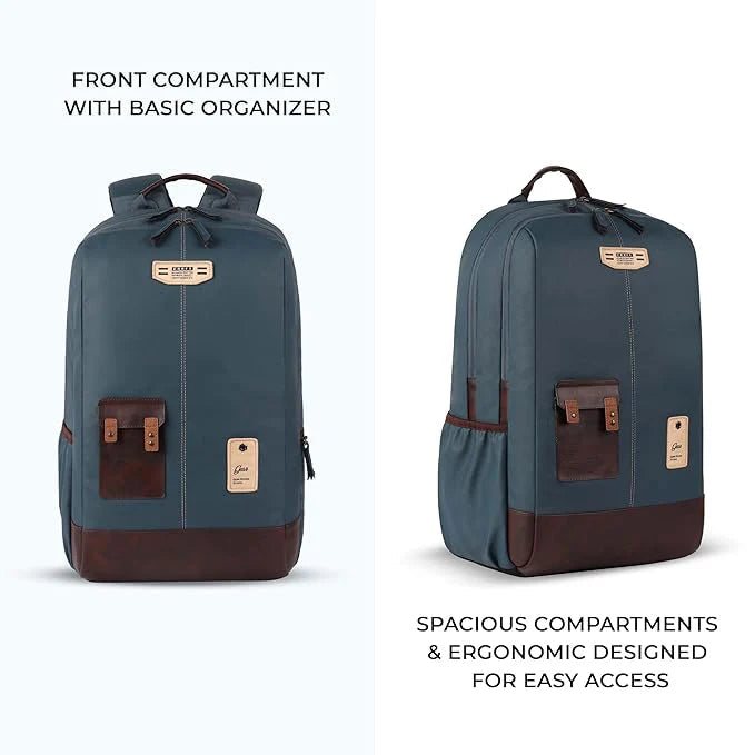 Gear Classic 2 Faux Leather Laptop Backpack 31L (Teal) Bbag | India’s Best Online Stationery Store