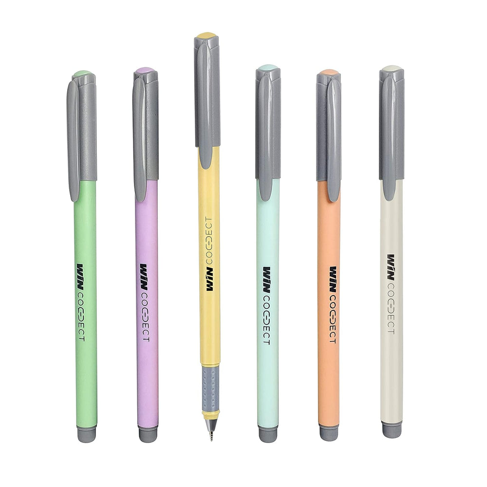 pastel body colour  Win Connect Ball Pen in green, Purple, Beige, Blue, Peach And grey colour 