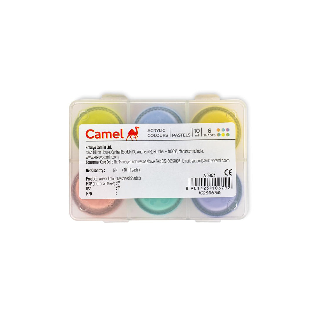 Camel Arylic Pastels – 6 Soft Shades, 10ml Tubes
