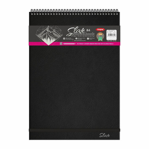Anupam Slate Drawing Book Black Paper A4 180 GSM Optimal Coarse Texture Anupam