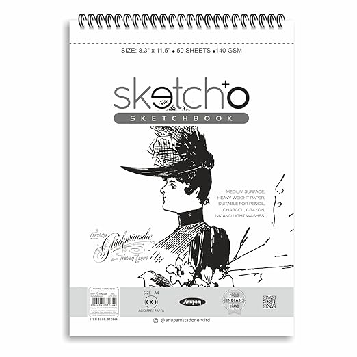 Anupam SketchO SketchBook A4 Top Wiro Bound Drawing Book