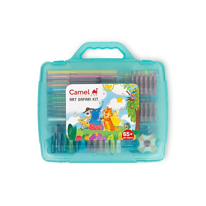 Camel Art Safari Kit 65+ Piece Kids Art & Colouring Set Bbag | India’s Best Online Stationery Store