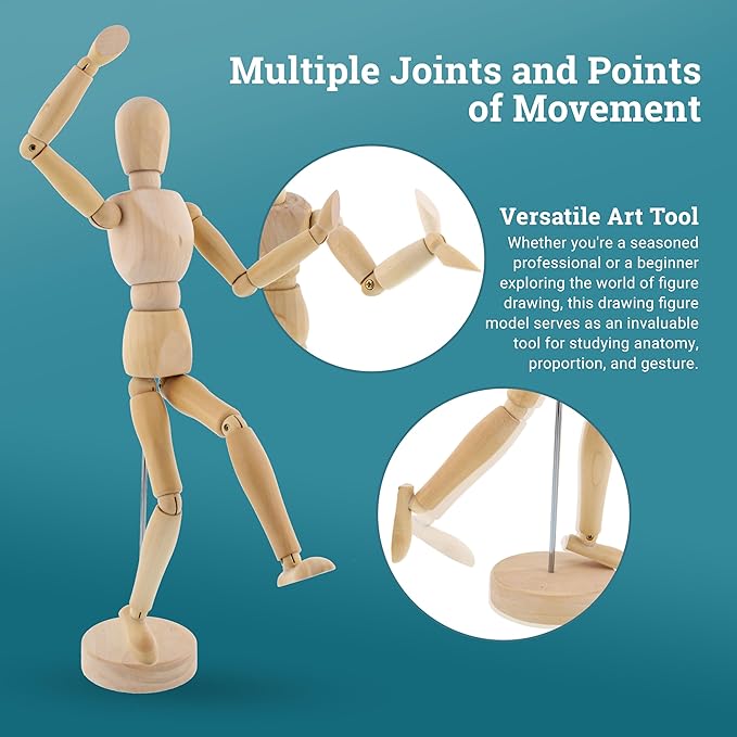 Articulated Wooden Mannequin Figure for Artists Bbag | India’s Best Online Stationery Store