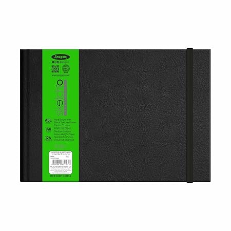 Anupam SketchO Sketchbook Hardbound, Landscape Opening 140 GSM  (A5 Size 128 Pages)
