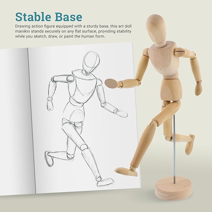 Articulated Wooden Mannequin Figure for Artists Bbag | India’s Best Online Stationery Store
