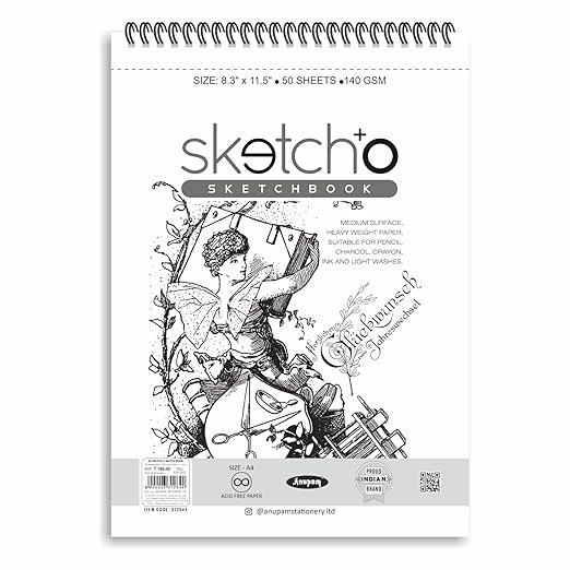 Anupam SketchO SketchBook A4 Top Wiro Bound Drawing Book