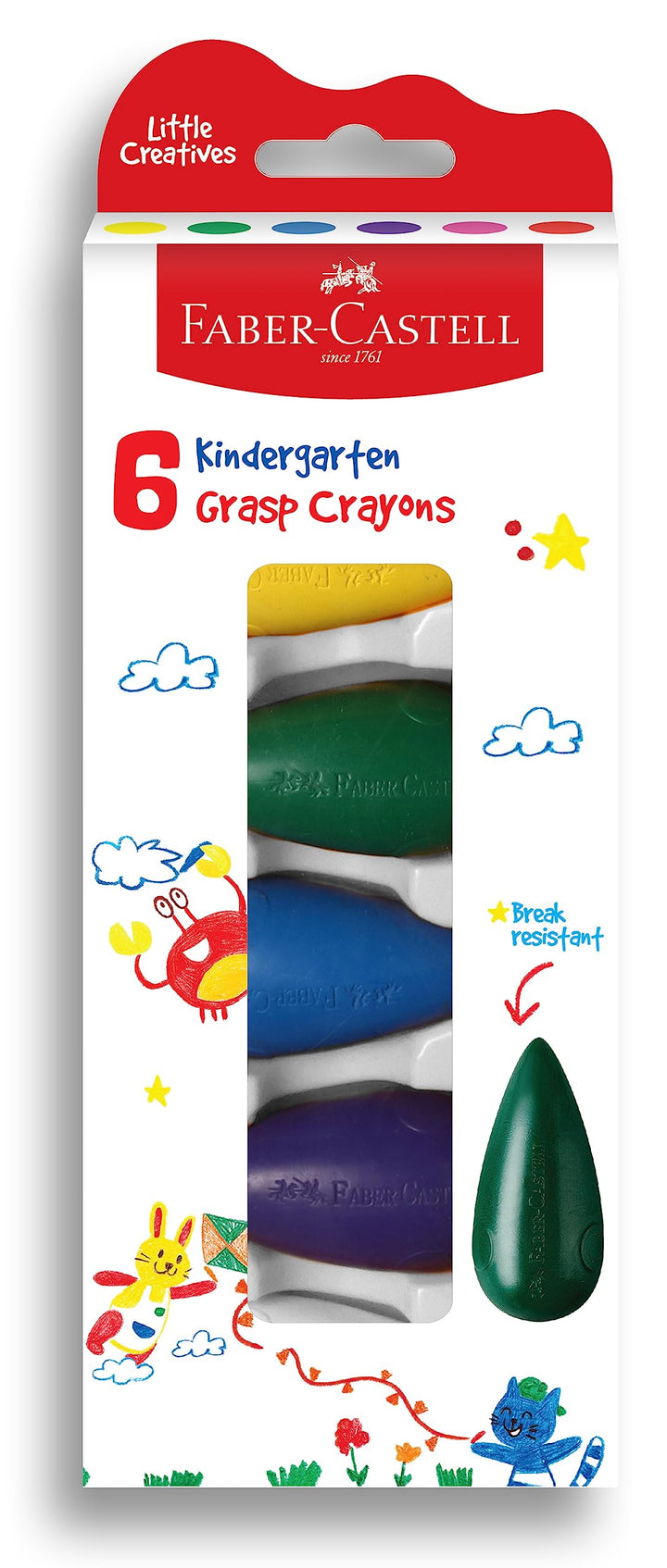 Faber-Castell Kindergarten Grasp Crayons - Pack of 6