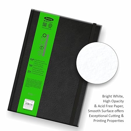 Anupam SketchO Sketchbook Hardbound, Landscape Opening 140 GSM  (A5 Size 128 Pages)