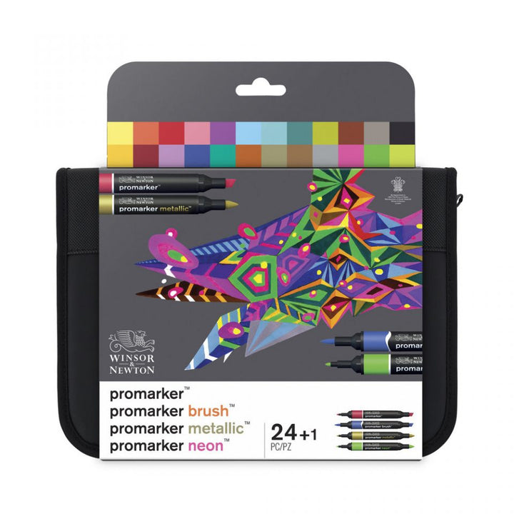 Winsor and Newton Mixed Marker Set- 24 Wallet