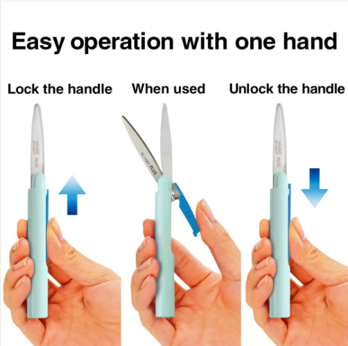 Easy Operation with one Hand - lock the handle and when Has to Used unlock the handle in Plus Japan Twiggy Fluorine Coated